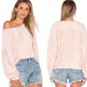 We the Free Free People Milan Velvet Top pink
